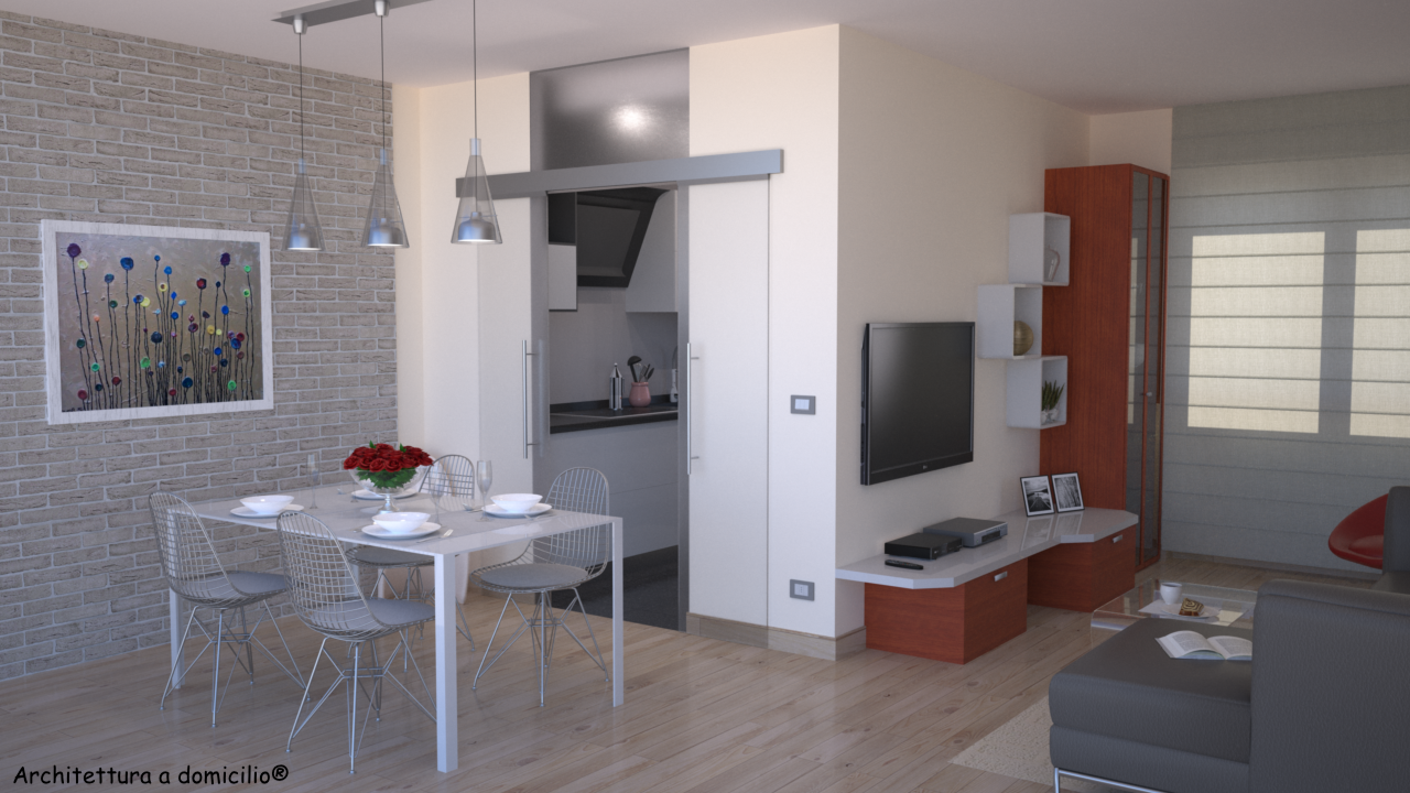 Progetto online 40 mq architettura a domicilio® Di che colore dare una libreria in cartongesso