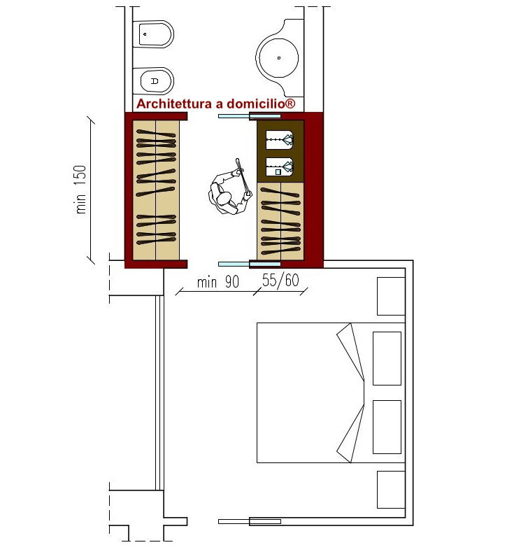 Dimensioni della cabina armadio architettura a domicilio® Cabina armadio triangolare