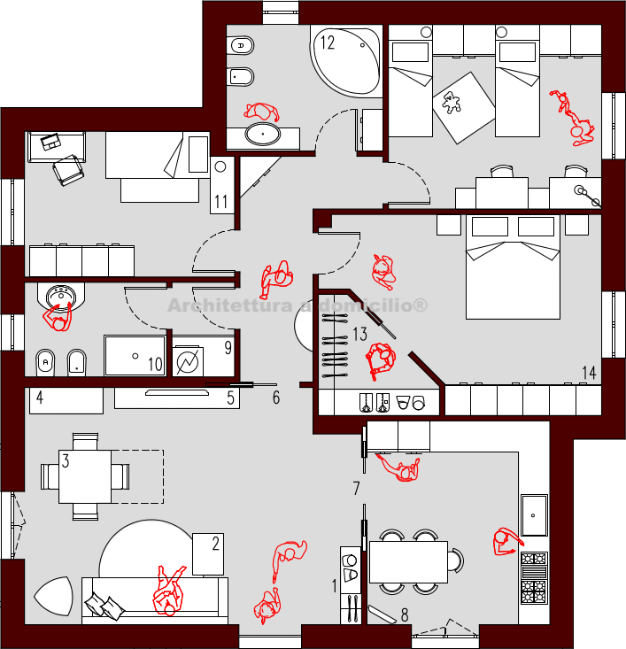 Progetto 110 mq architettura a domicilio® Creare piantina casa online