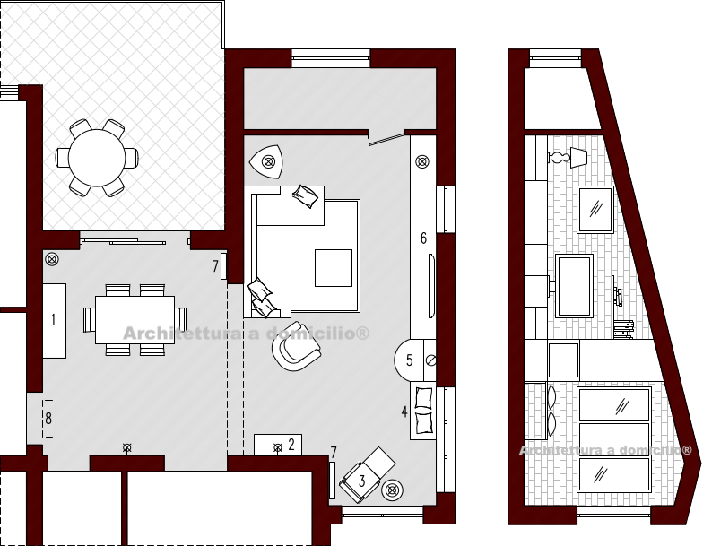 Progetto 40 mq architettura a domicilio® Progetto casa 40 mq