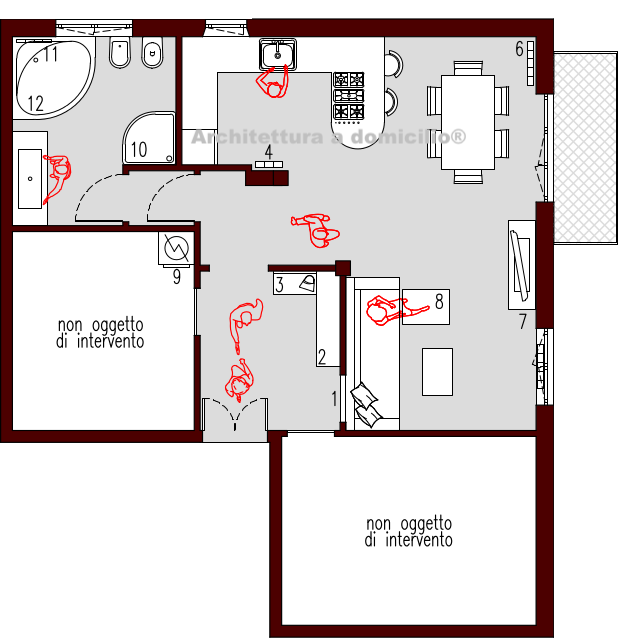 Progetto 50 mq architettura a domicilio® Progetto casa 50 mq
