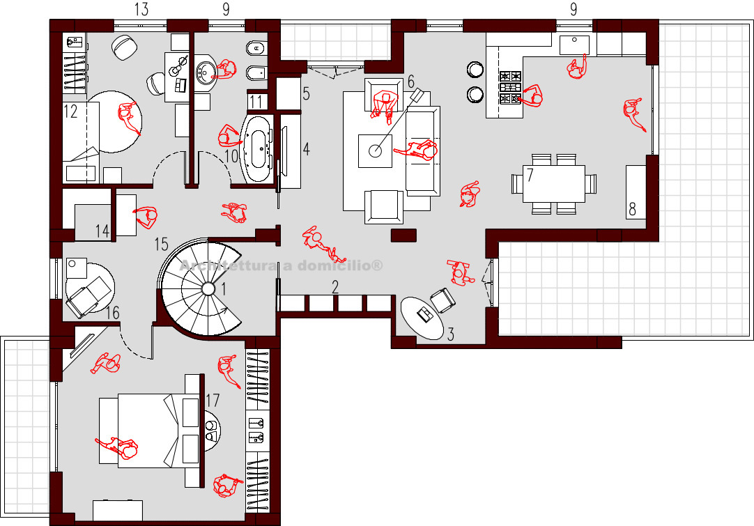 Progetto 120 mq architettura a domicilio® Planimetria casa 120 mq