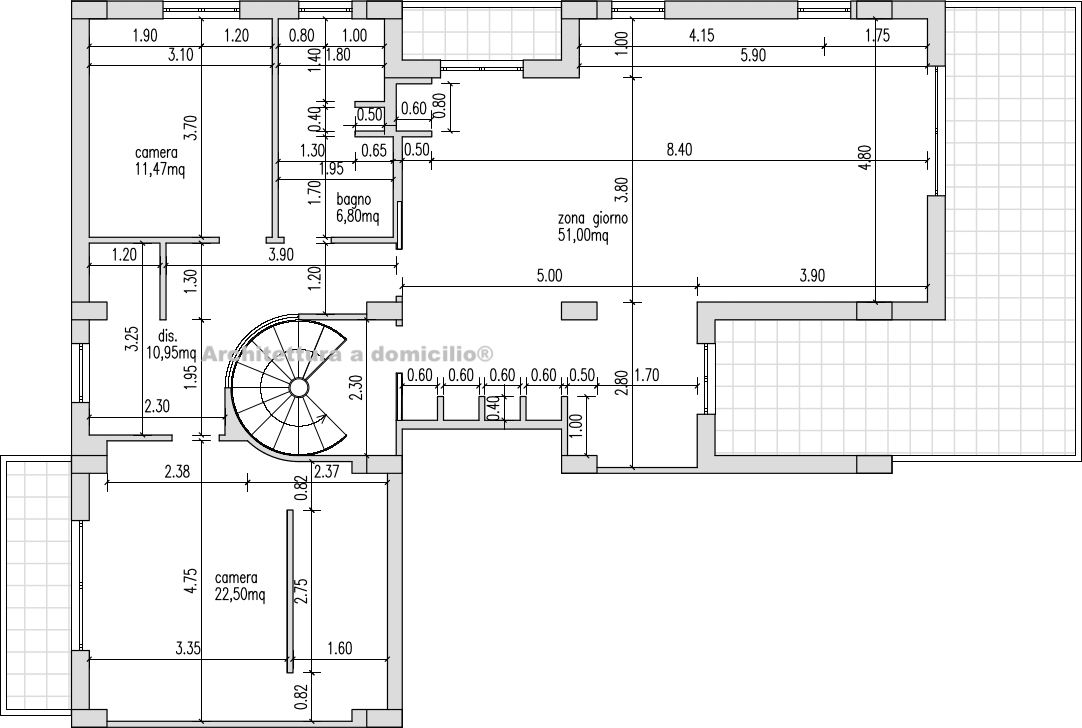 Progetto 120 mq architettura a domicilio® Planimetria casa 120 mq