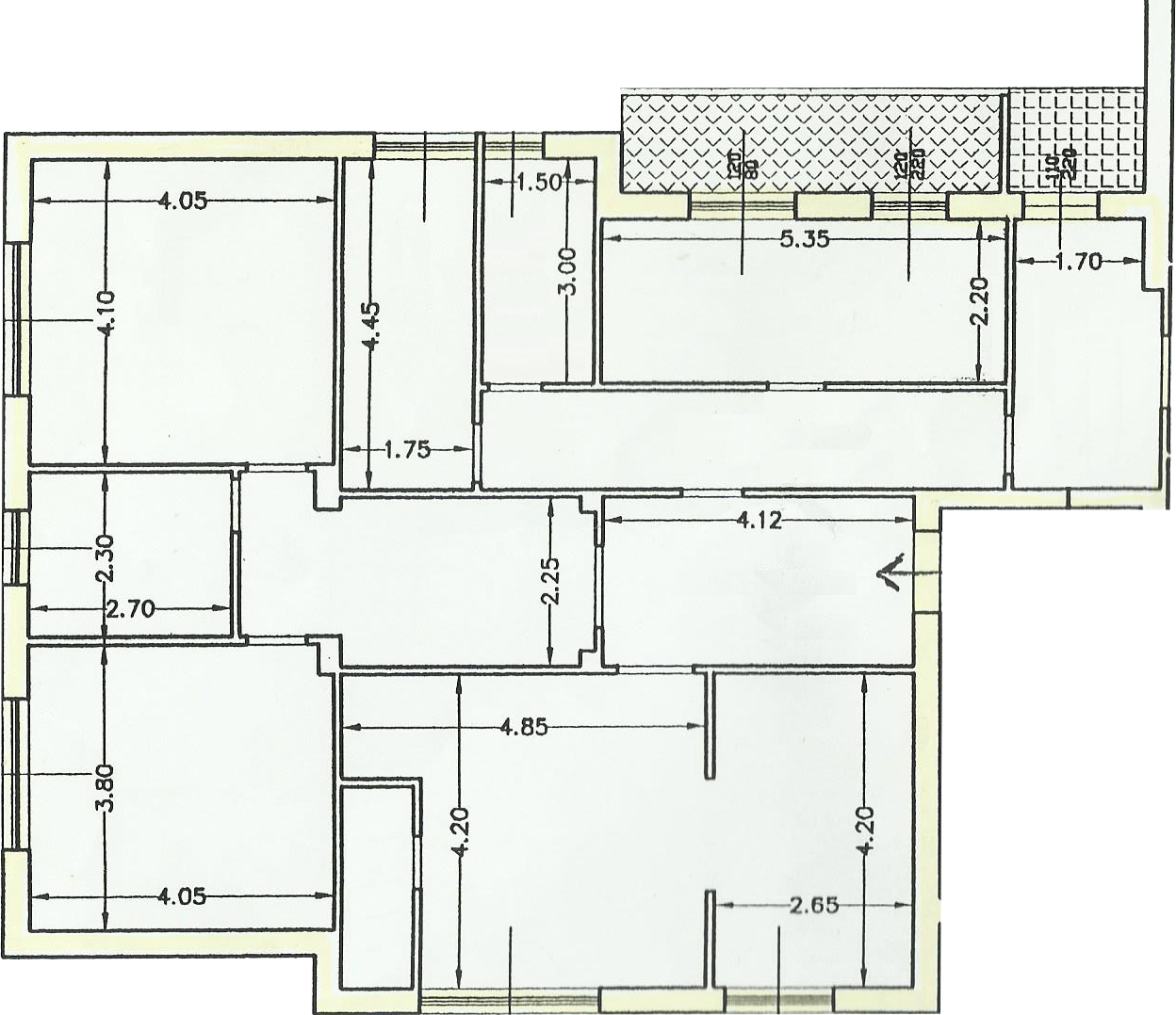 Progetto 135 mq architettura a domicilio® Planimetria di un appartamento
