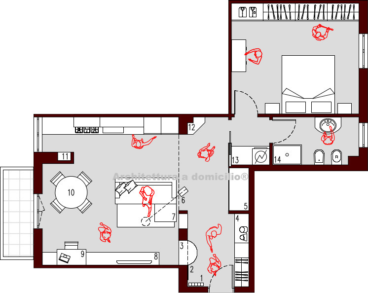 Progetto 65 mq architettura a domicilio® Arredare casa 65 mq