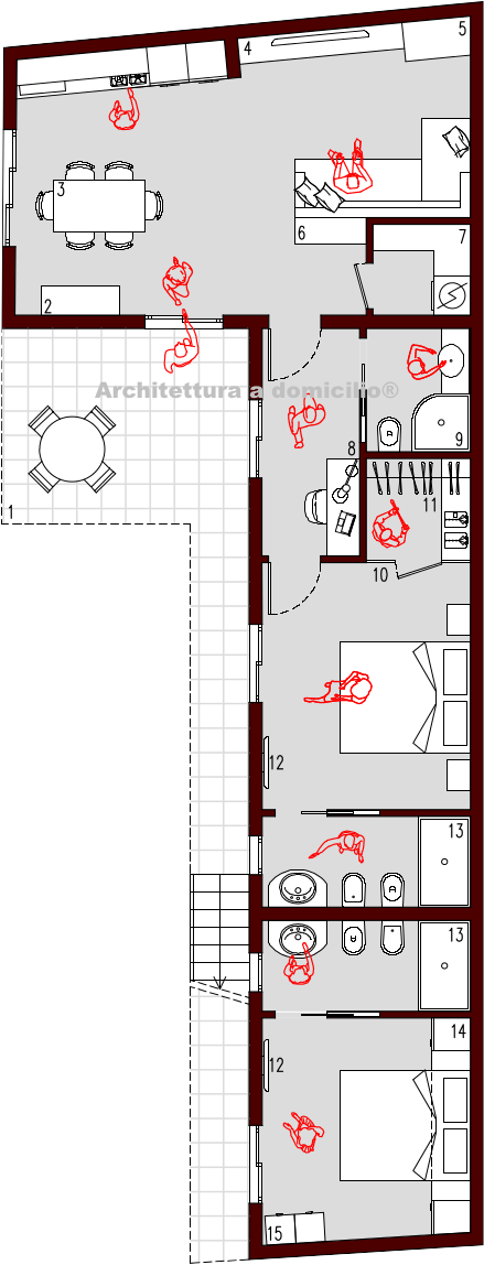 Progetto 70 mq architettura a domicilio® Appartamento 70 mq planimetria