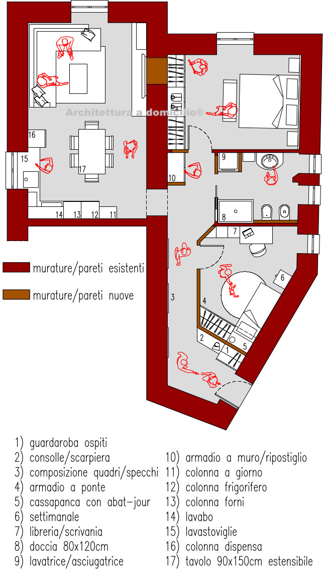 Progetto 70 mq architettura a domicilio® Appartamento 70 mq planimetria