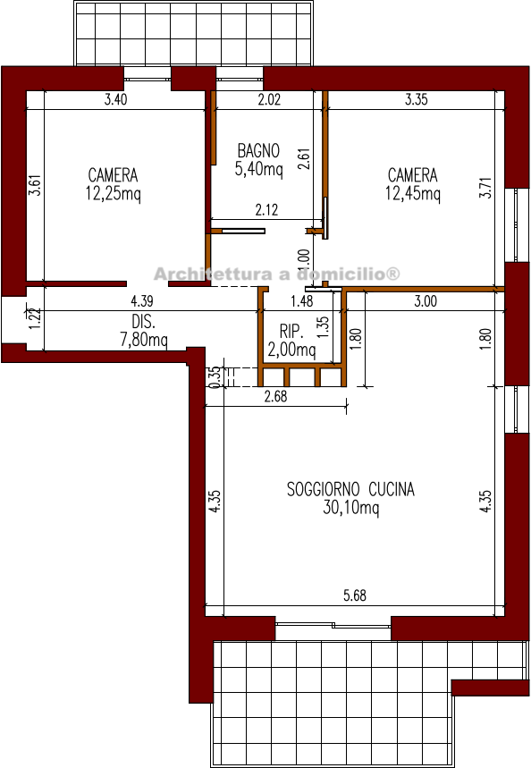 progetto-online-70-mq-appartamento-in-costruzione-zona-giorno-open-space-carta-da-parati-cucina-penisola-due-camere-planimetria-schema-punti-luce