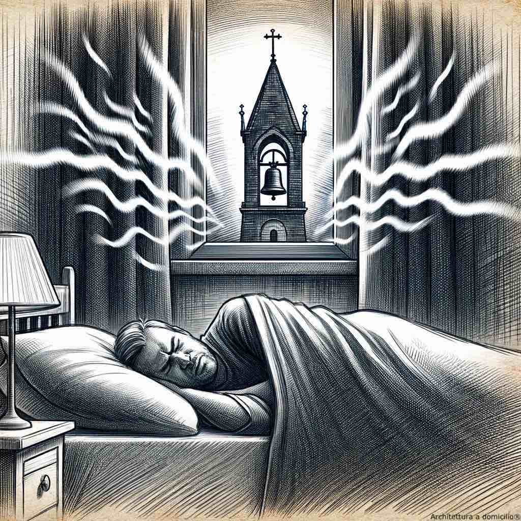 persona a letto: il sonno è disturbato dalle campane della chiesa