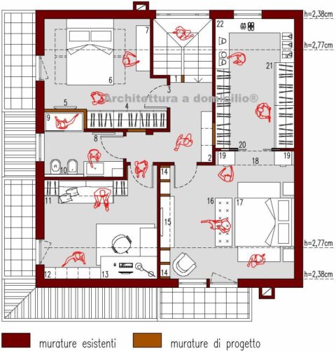 Trasformare Camera in Cabina Armadio 77 mq | Architettura a Domicilio®