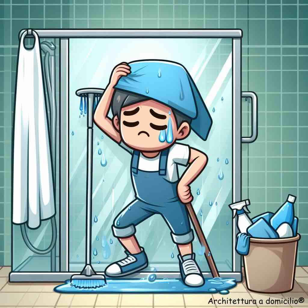 senza porta vetrata la pulizia della doccia è più facile