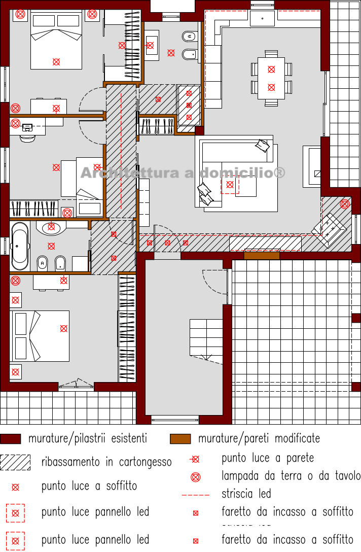 planimetria con schema punti luce