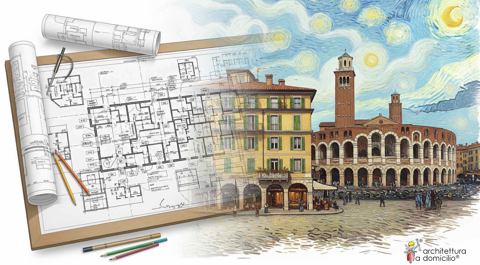 architetto-verona-progetti Architetto Verona: progetti ex novo e ristrutturazioni su tavola da disegno con vista creativa della città di Verona